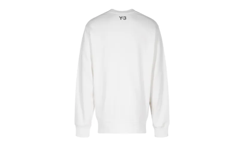 Adidas Y-3 Y-3 Printed Long Sleeve Pullover Hoodie 'White Black'